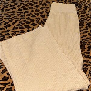 SHEIN Beige Ribbed Knit Trousers